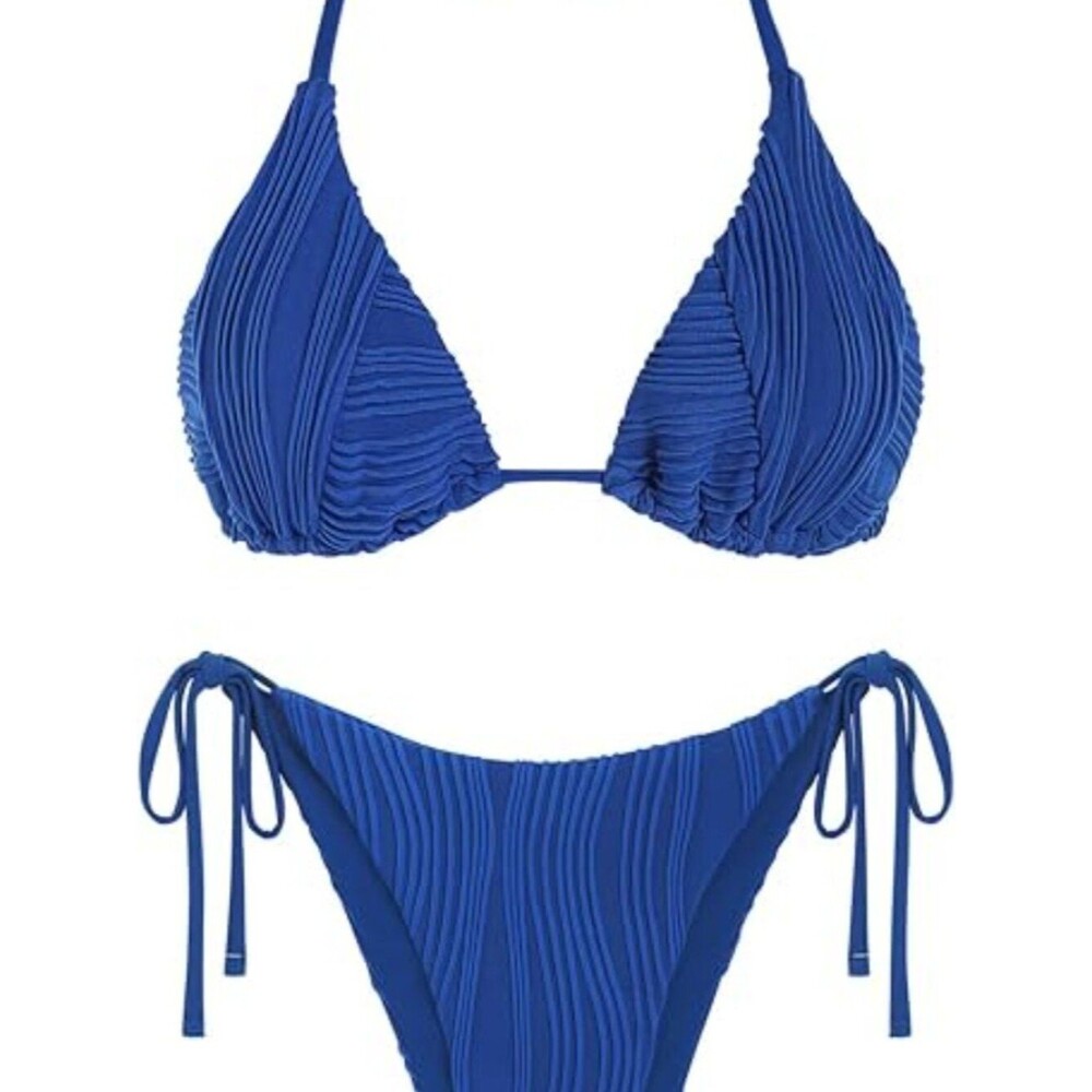 Womens Sexy Bikini Sets Halter Neck Triangle Tie Side High Cut Thong XL